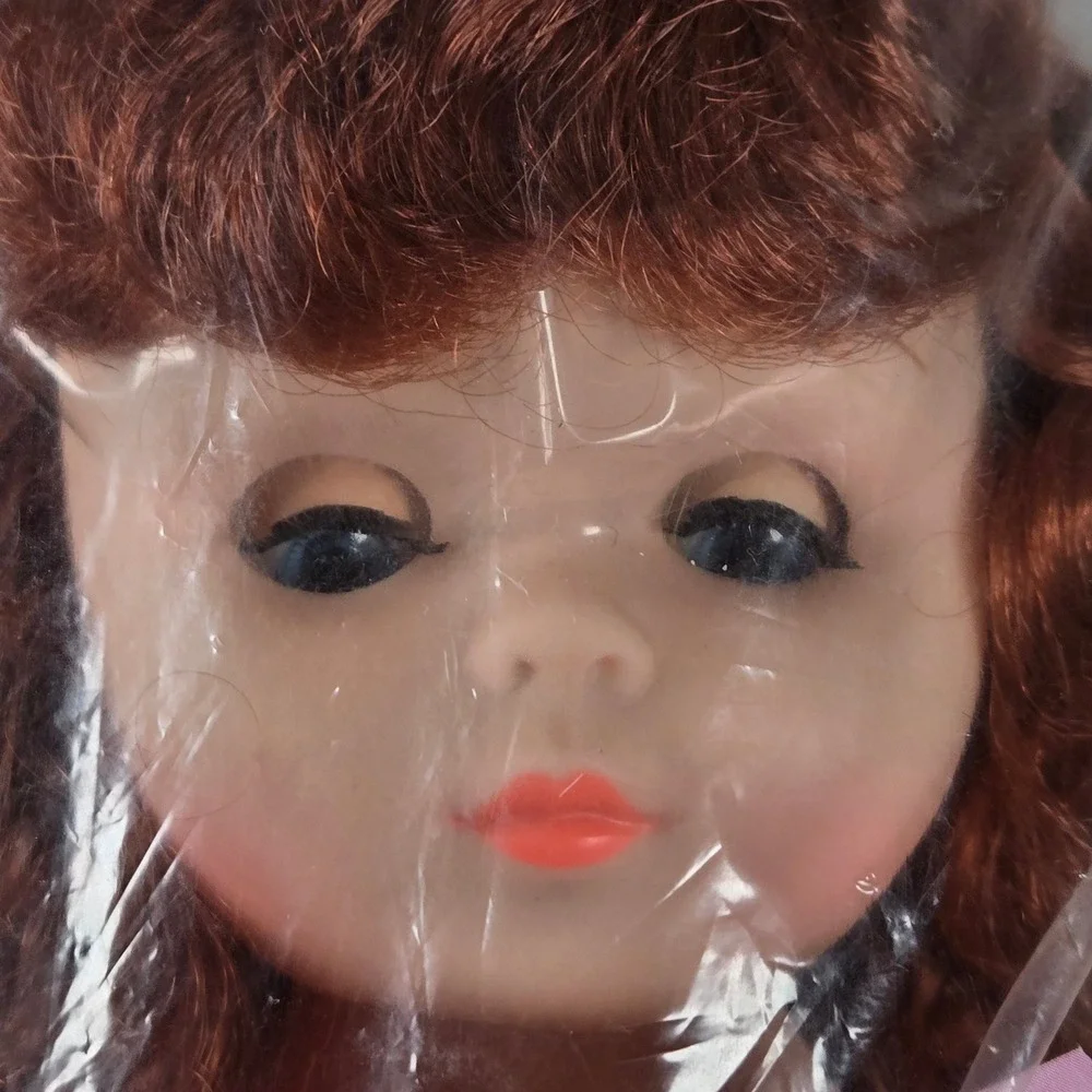 Vintage 1988 Fibre-Craft Pillow Doll 8 Inch Auburn Hair Sleepy Eyes No. 3119 NIP